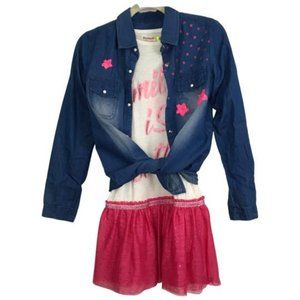 NWT Desigual Girl's Set Shirt Dress Cotton Size 11/12 Years All on one